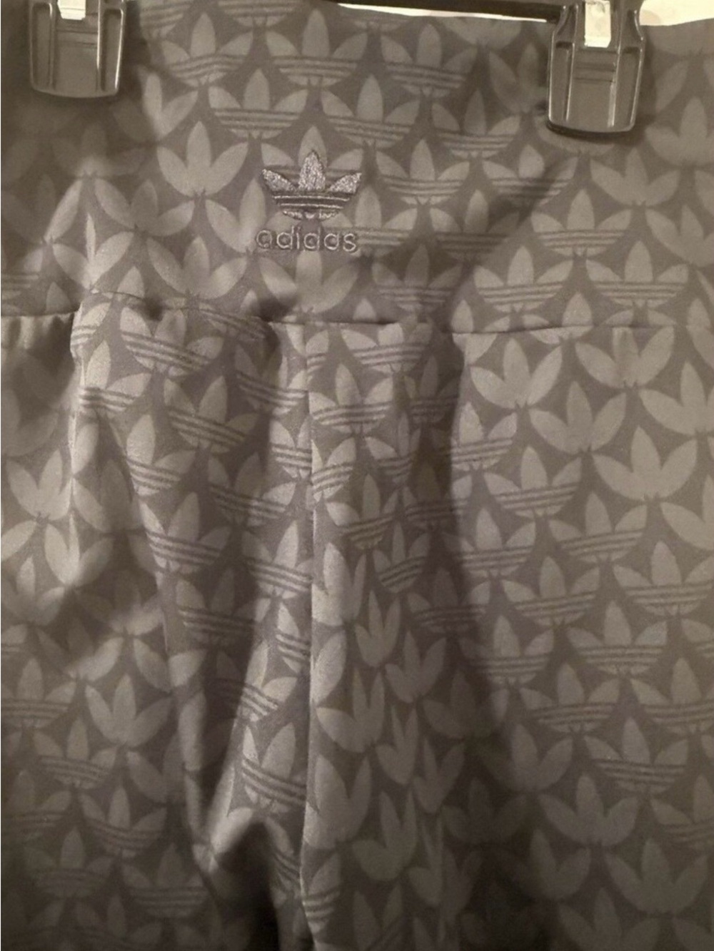 adidas Black Patterned Women's Leggings - Picture 2 of 3